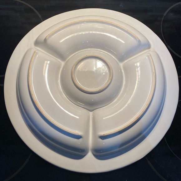 Vintage white Porcelain Divided Serving Platter - Picture 3 of 7